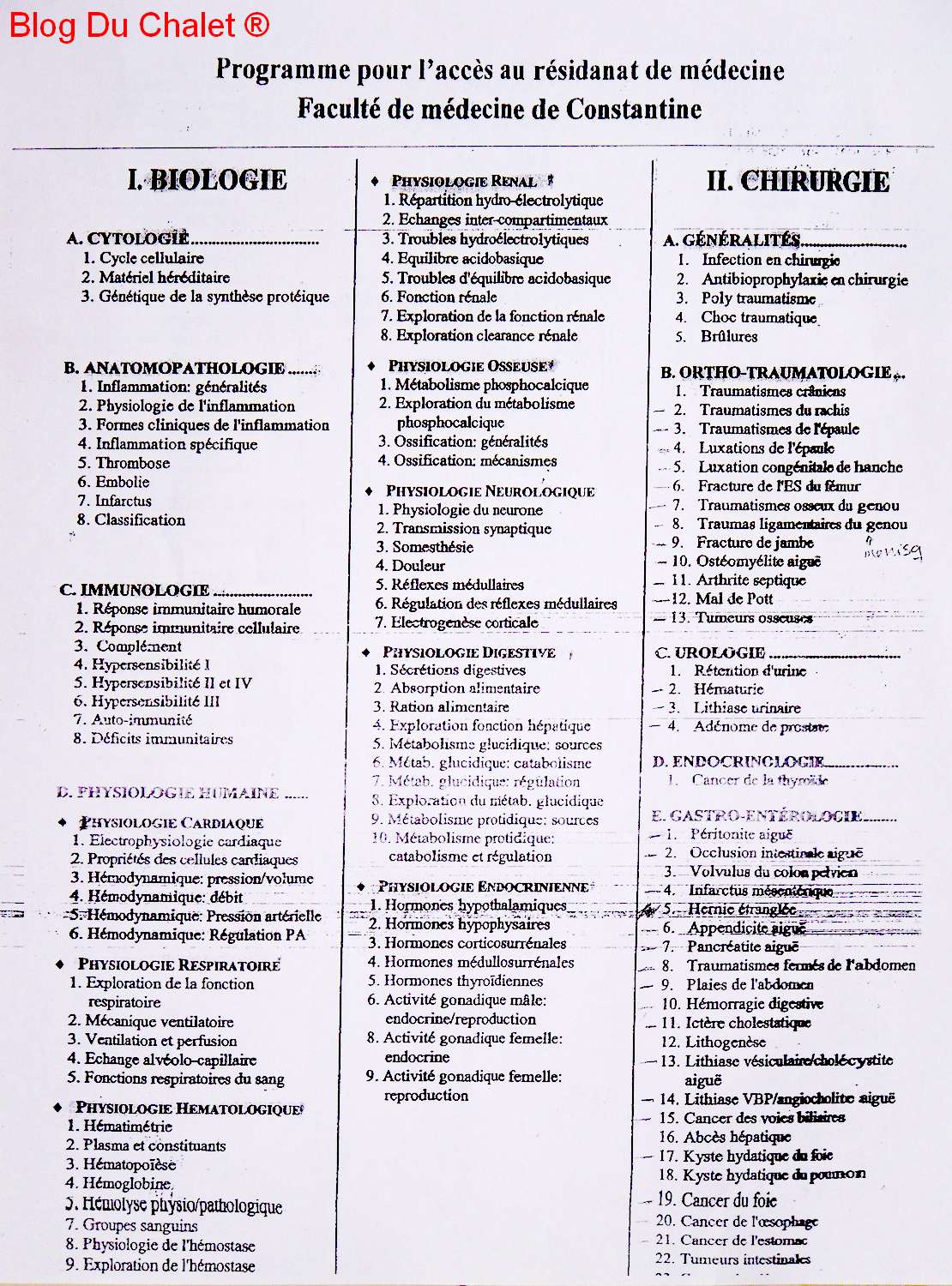 cours de residanat alger